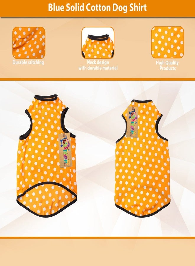 Western Era Funky Soft Cotton Dog T-Shirt | Comfortable & Breathable Dog Clothing | Sleeveless Vest Puppy Outfit |(Polka Orange) (XLarge) (24inches) - Image 3